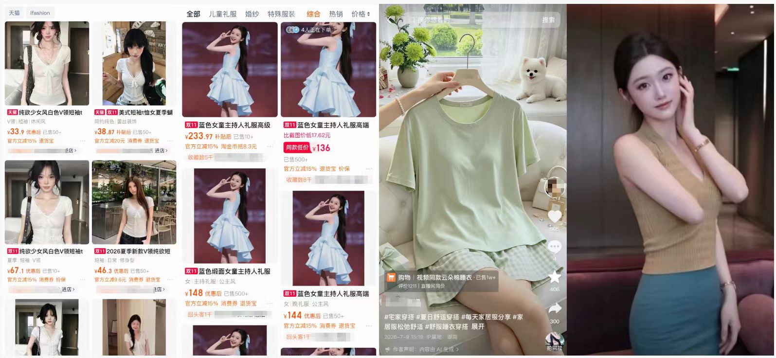 AI模特图占领女装行业：无头、三臂模特“上岗”，近八成商家使用AI生图，阿迪、H&M、CK等均已入局