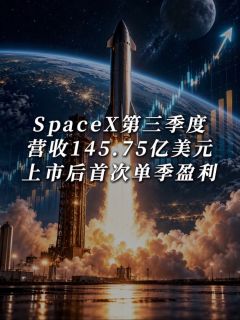SpaceX第三季度营收145.75亿美元，上市后首次单季盈利