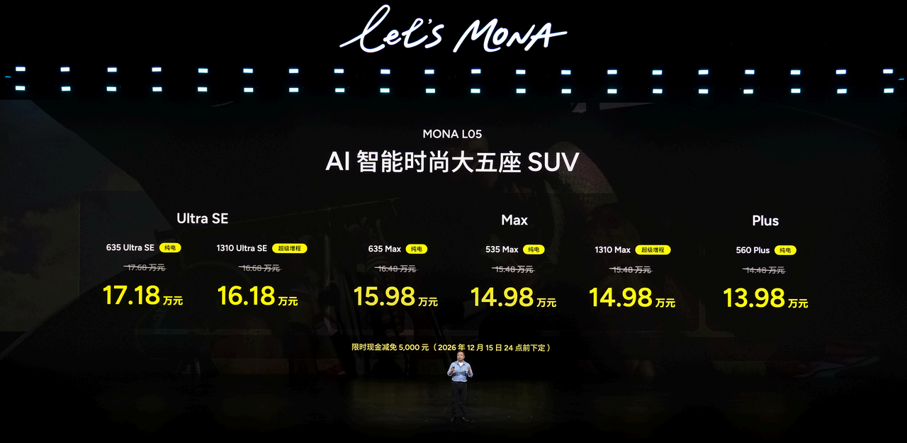 好看、好开、高配置!MONA L05重磅上市,限时价13 .98万元起